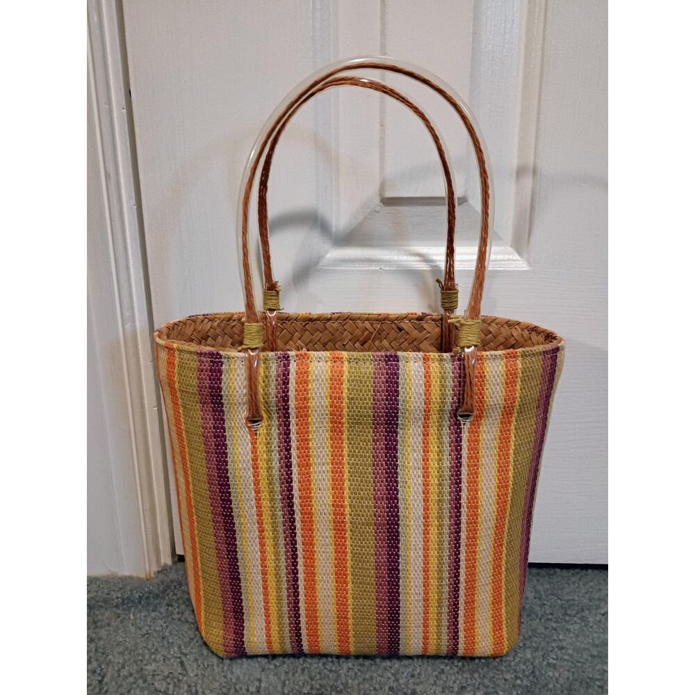 Back to Basics - Women's Summer Striped Mini Tote - EUC